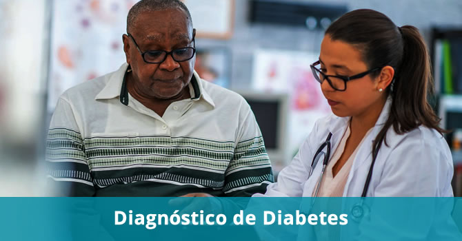 Paciente sendo diagnosticado com Diabetes pela médica